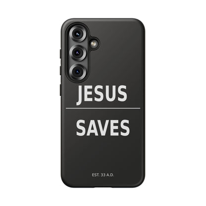 Jesus Saves Phone Case Christian Religious Minimalist Black Tough Cover