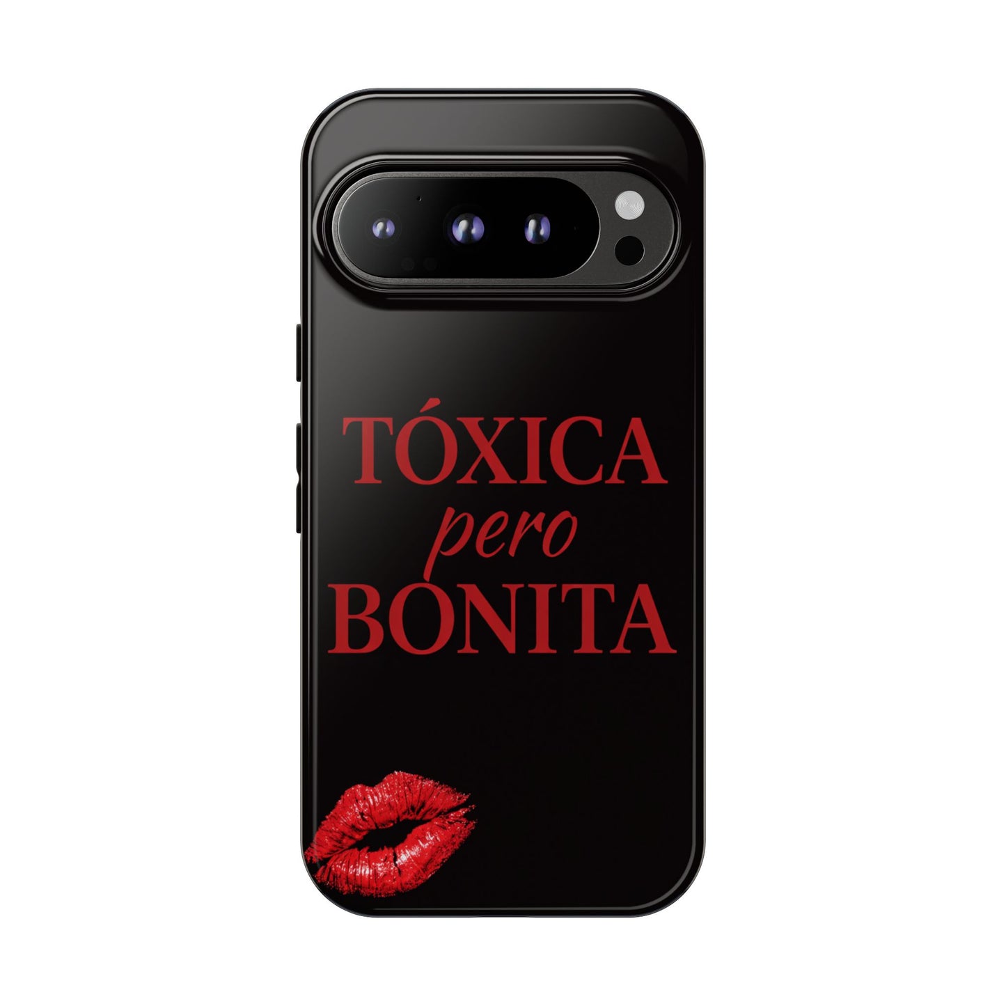 Toxica Pero Bonita Phone Case, Latina Quote Case, Red Lips Aesthetic, Spanish Saying Case, Trendy Tough Cover