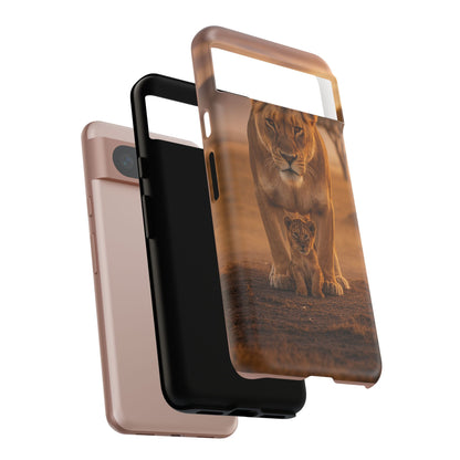 Lioness & Cub Phone Case | Safari Wildlife Tough Case for iPhone & Samsung