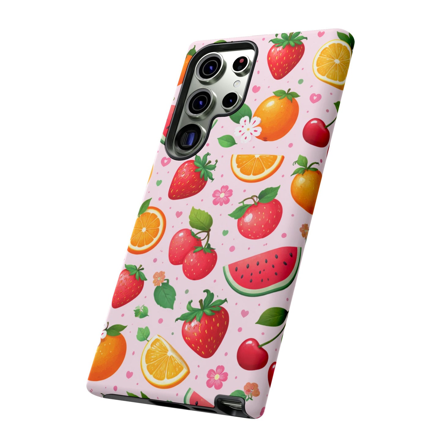 Fruit Phone Case – Tough Shockproof, Strawberry Cherry Citrus Summer Design for Iphone, Samsung Galaxy and Pixel