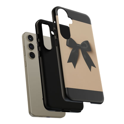 Black Bow Phone Case | Elegant Coquette Bow Design | Chic Neutral Tough Case for iPhone & Samsung