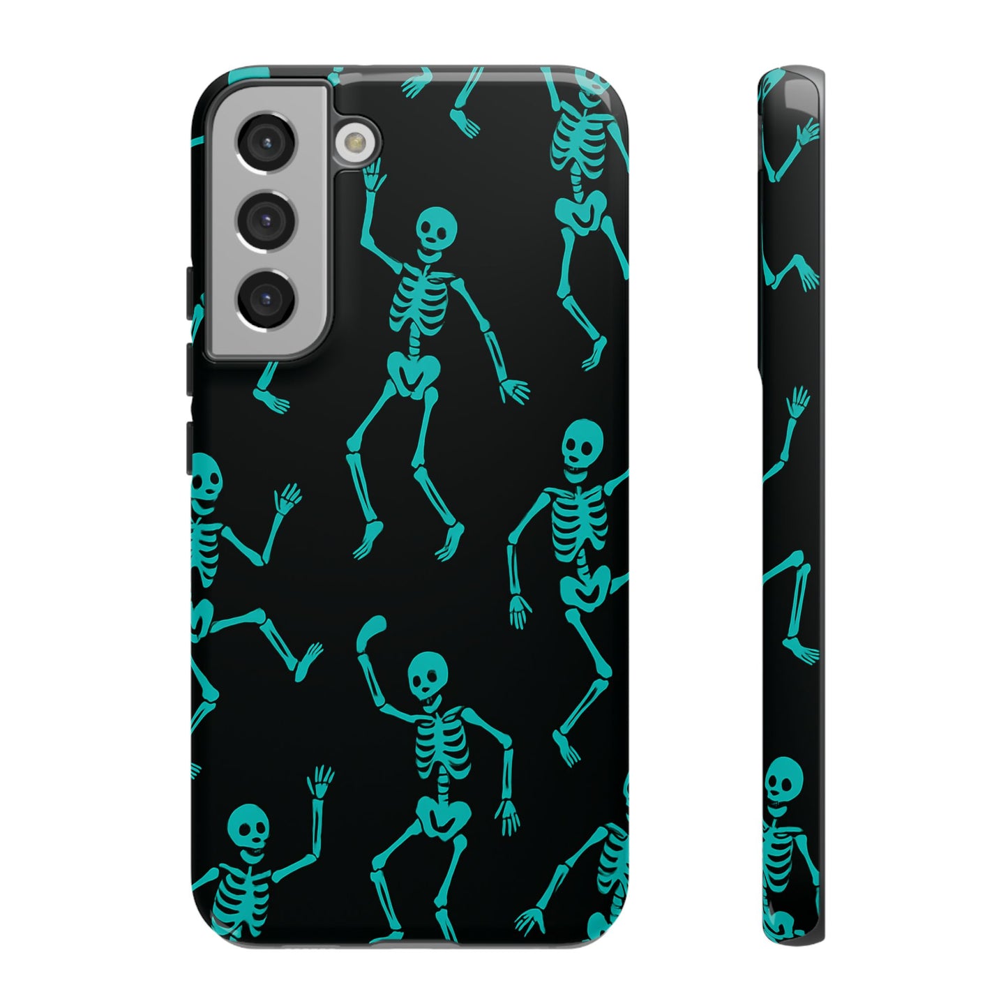 Dancing Teal Skeletons Phone Case | Tough Protective Case for Iphone, Samsung Galaxy and Pixel