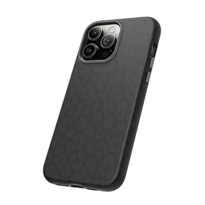 Black Leopard Phone Case | Black on Black Leopard Print Tough iPhone & Samsung Case | Matte or Glossy Protective Cover