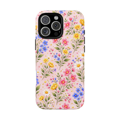Wildflower Floral Phone Case Vintage Spring Meadow Tough Cover