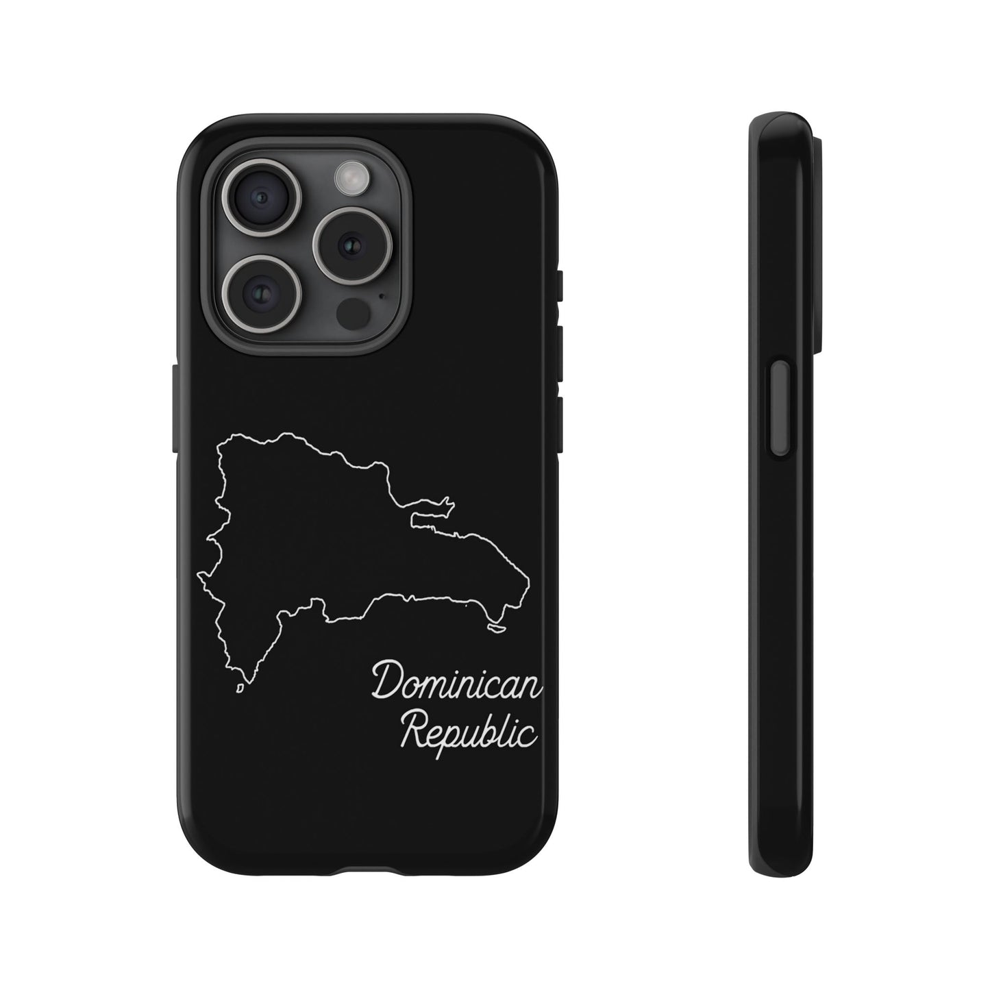 Dominican Republic Outline Phone Case – Minimal Country Map Tough Case (iPhone, Samsung, Pixel)