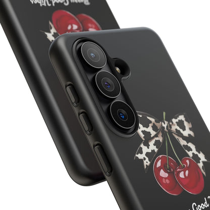 Cherry Cow Print Phone Case | Coquette Bow Aesthetic iPhone & Samsung Tough Case