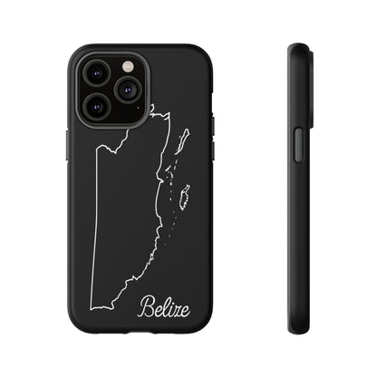 Belize Outline Phone Case – Minimal Country Map Tough Case (iPhone, Samsung, Pixel)