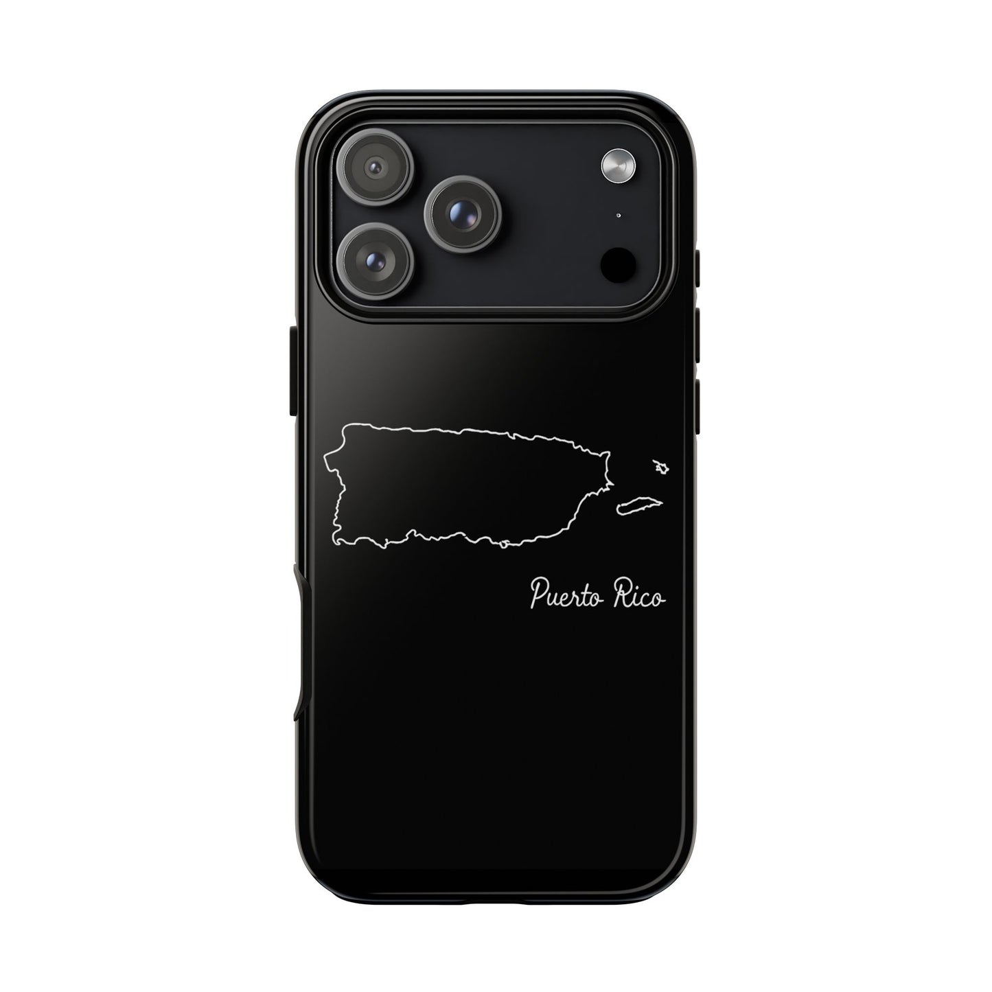 Puerto Rico Outline Phone Case – Minimal Country Map Tough Case (iPhone, Samsung, Pixel)