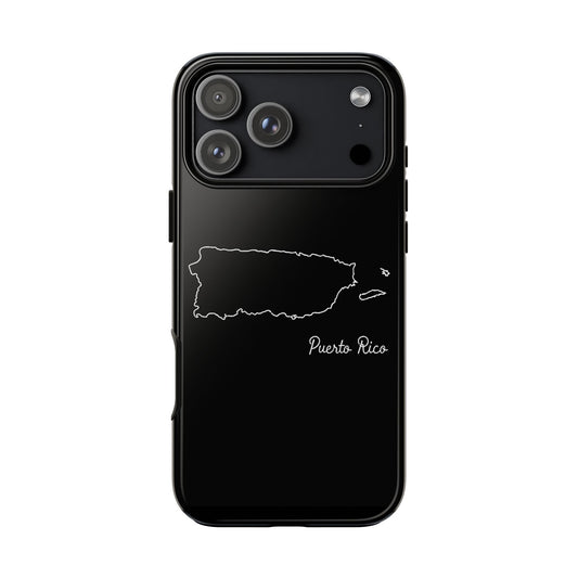 Puerto Rico Outline Phone Case – Minimal Country Map Tough Case (iPhone, Samsung, Pixel)
