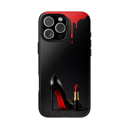 Dark Feminine Red Drip Phone Case – Gothic Glam Tough Cover
