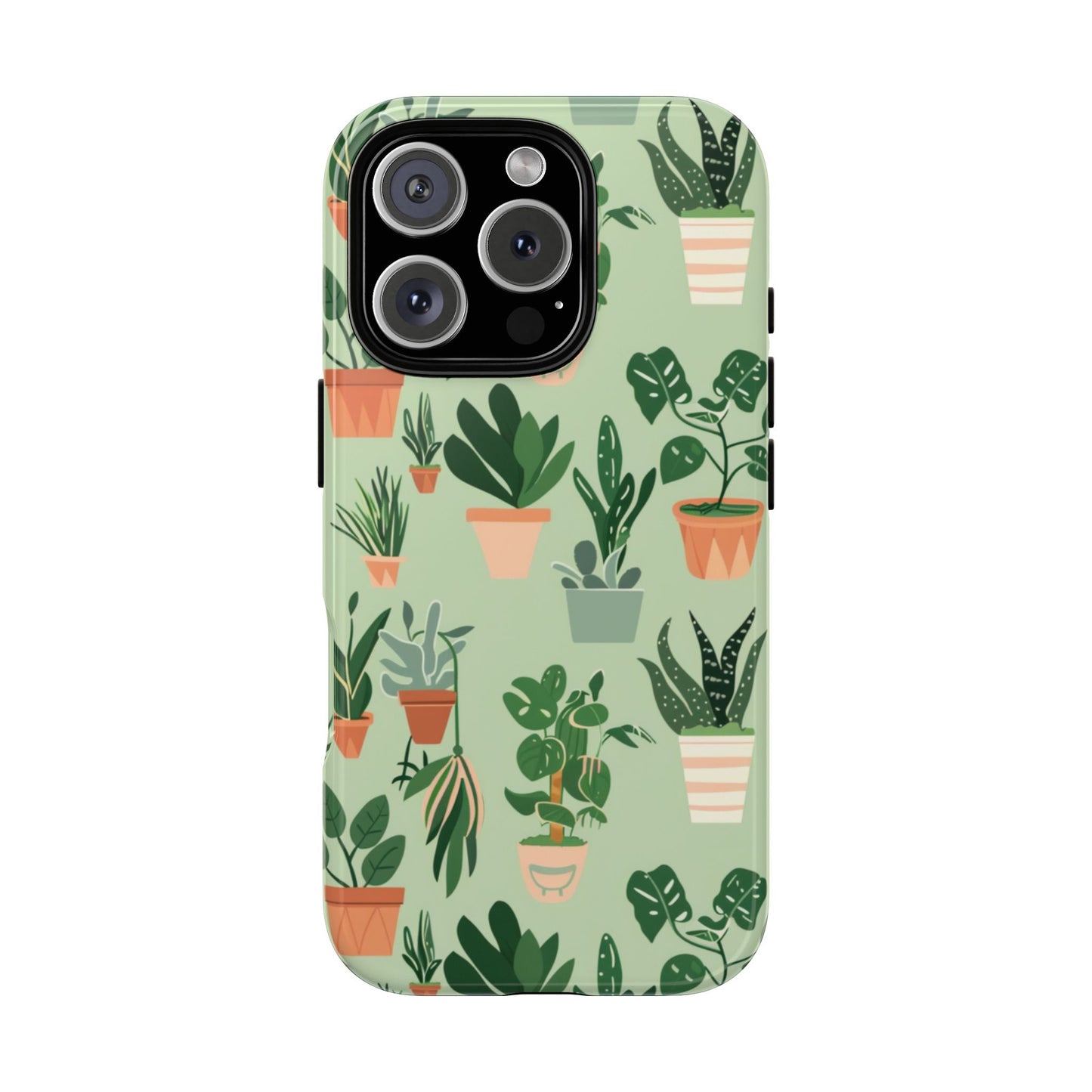 Plant Lover Phone Case | Cute Potted Plants Pattern | Botanical Aesthetic Tough Case