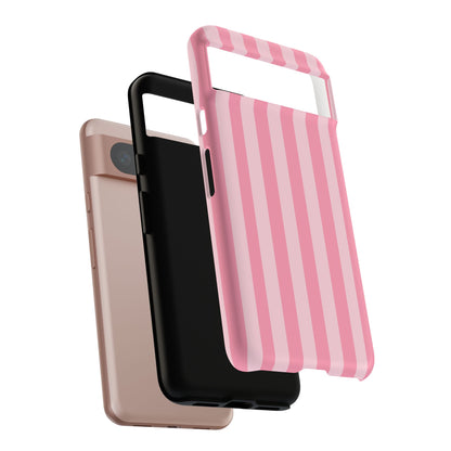 Pink Stripe Phone Case – Pastel Coquette Aesthetic Tough Protective Case