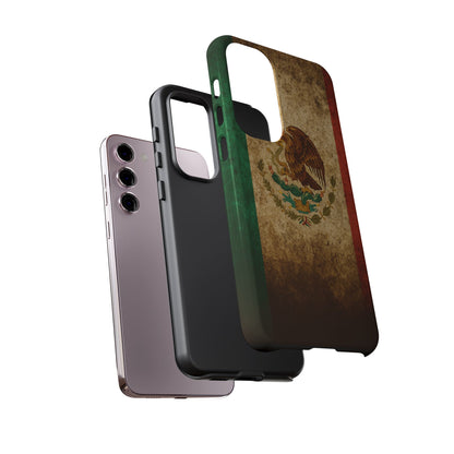 Vintage Mexico Flag Phone Case – Mexican Pride Grunge Flag Aesthetic Tough Case