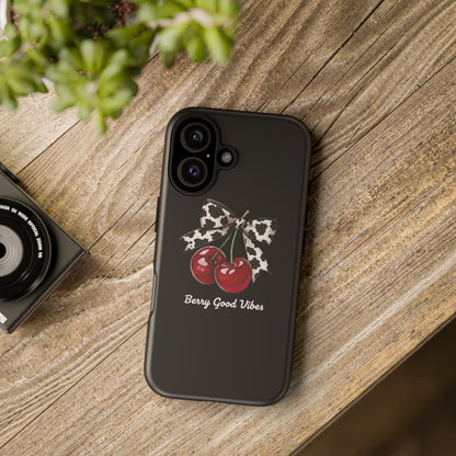 Cherry Cow Print Phone Case | Coquette Bow Aesthetic | Tough Protective Case