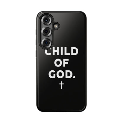 Child of God Phone Case Christian Black Aesthetic Cross Tough Cover