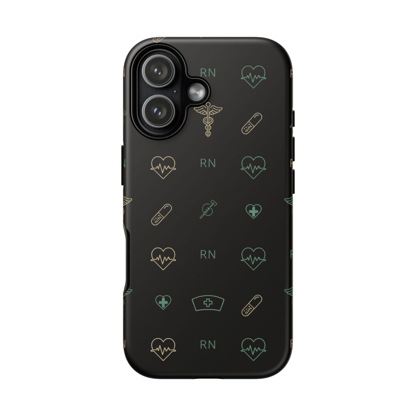 RN Nurse Phone Case – Minimal Medical Icon Pattern Healthcare Worker Tough Case