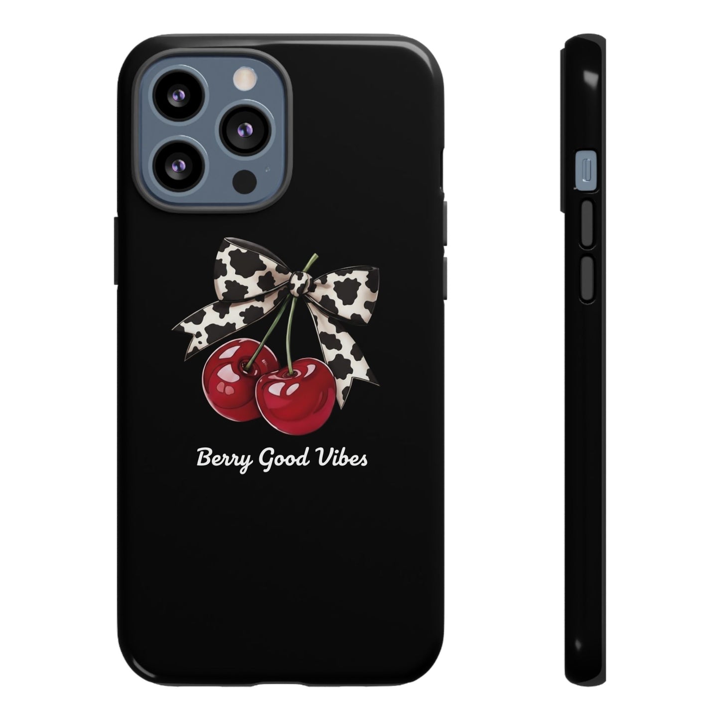 Cherry Cow Print Phone Case | Coquette Bow Aesthetic iPhone & Samsung Tough Case