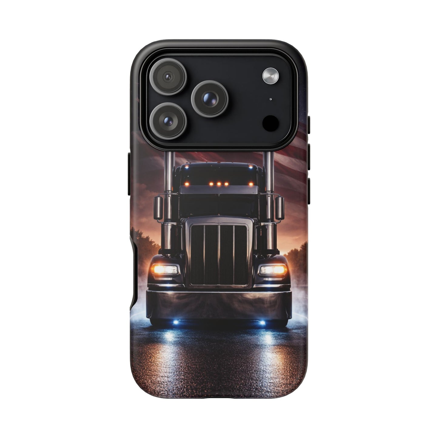 Semi Truck Phone Case American Flag Big Rig Trucker Gift iPhone Samsung