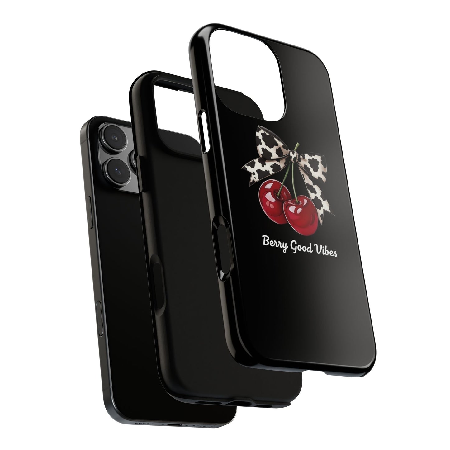 Cherry Cow Print Phone Case | Coquette Bow Aesthetic iPhone & Samsung Tough Case