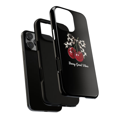 Cherry Cow Print Phone Case | Coquette Bow Aesthetic iPhone & Samsung Tough Case