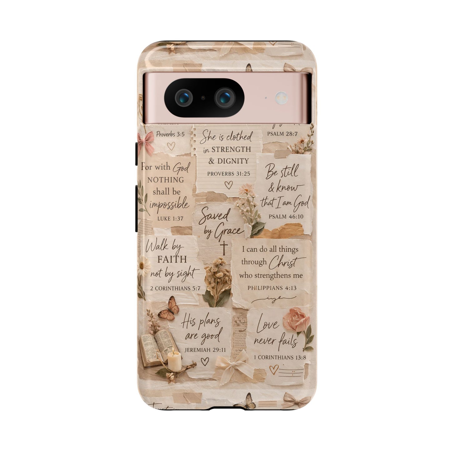 Christian Bible Verse Phone Case | Faith Scripture Aesthetic Floral Christian Case