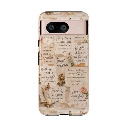 Christian Bible Verse Phone Case | Faith Scripture Aesthetic Floral Christian Case