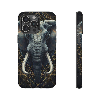 Elephant Mandala Phone Case – Black and Gold Spiritual Elephant Tough Protective Case