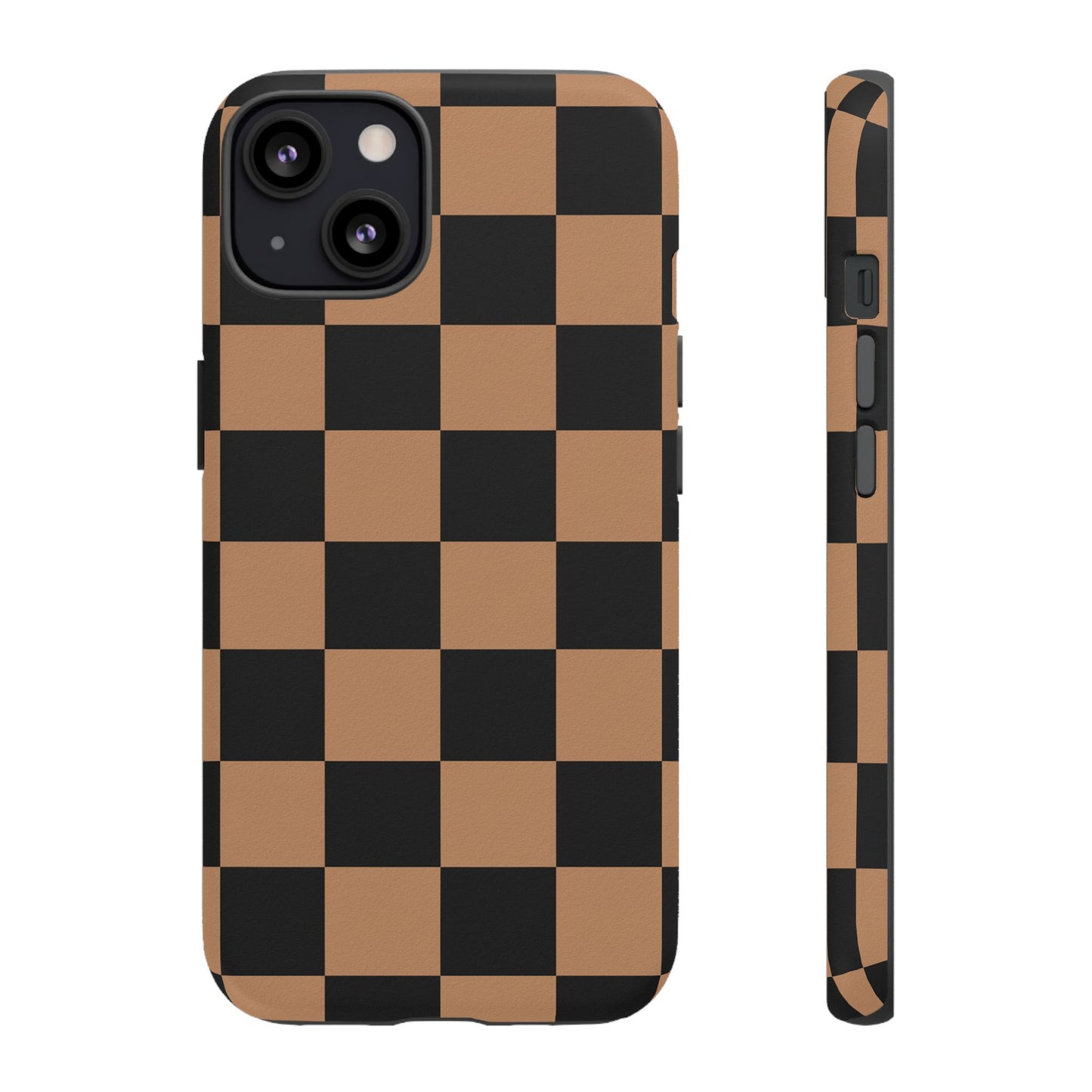 Brown Checkerboard Phone Case | Aesthetic Tough Protective Case