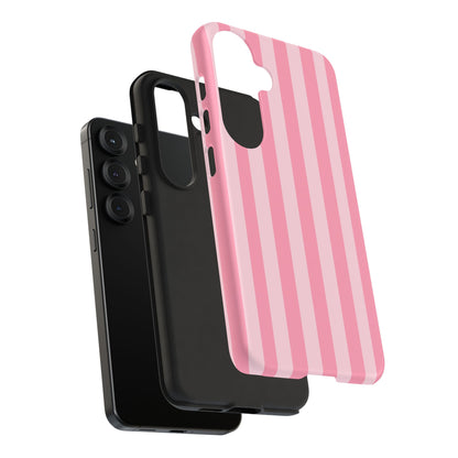 Pink Stripe Phone Case – Pastel Coquette Aesthetic Tough Protective Case