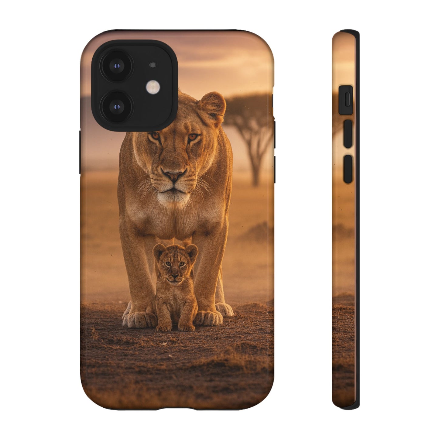 Lioness & Cub Phone Case | Safari Wildlife Tough Case for iPhone & Samsung
