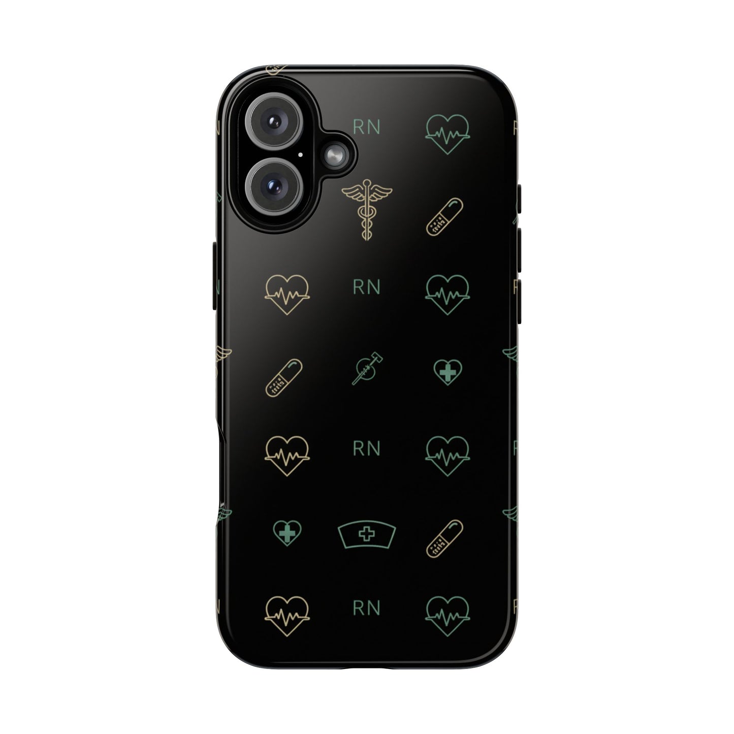 RN Nurse Phone Case – Minimal Medical Icon Pattern Healthcare Worker Tough Case