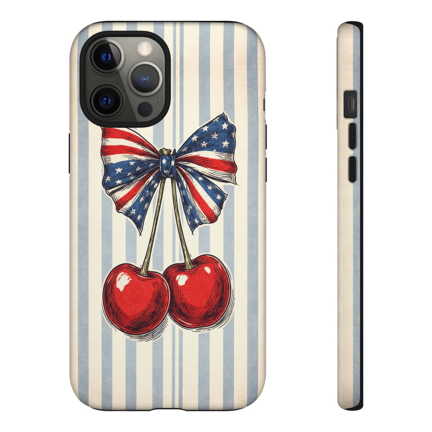 Patriotic Cherry Phone Case Americana Coquette Aesthetic iPhone Samsung