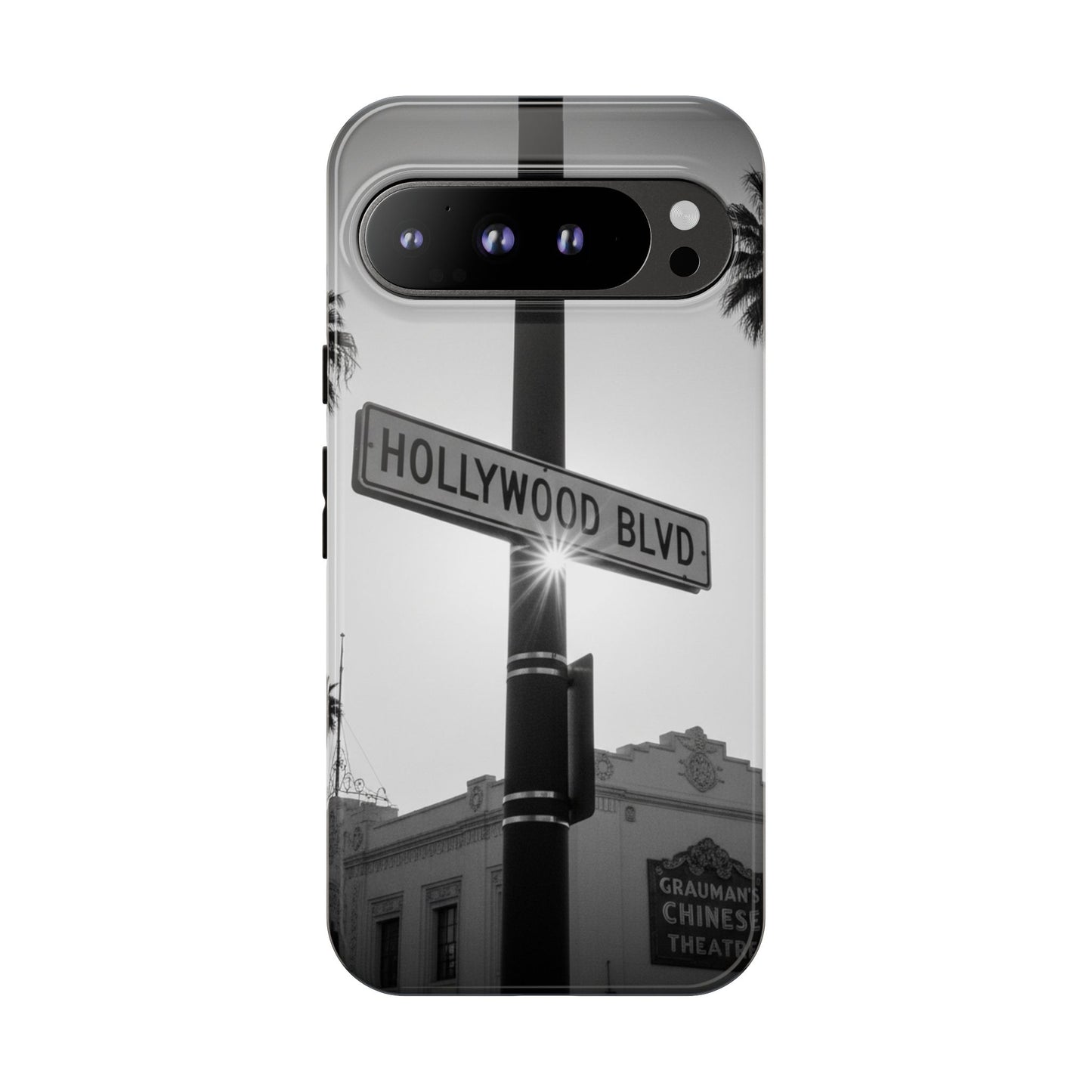 Hollywood Blvd Phone Case | Vintage Los Angeles Street Sign | Black & White LA Aesthetic