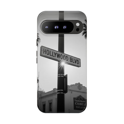 Hollywood Blvd Phone Case | Vintage Los Angeles Street Sign | Black & White LA Aesthetic