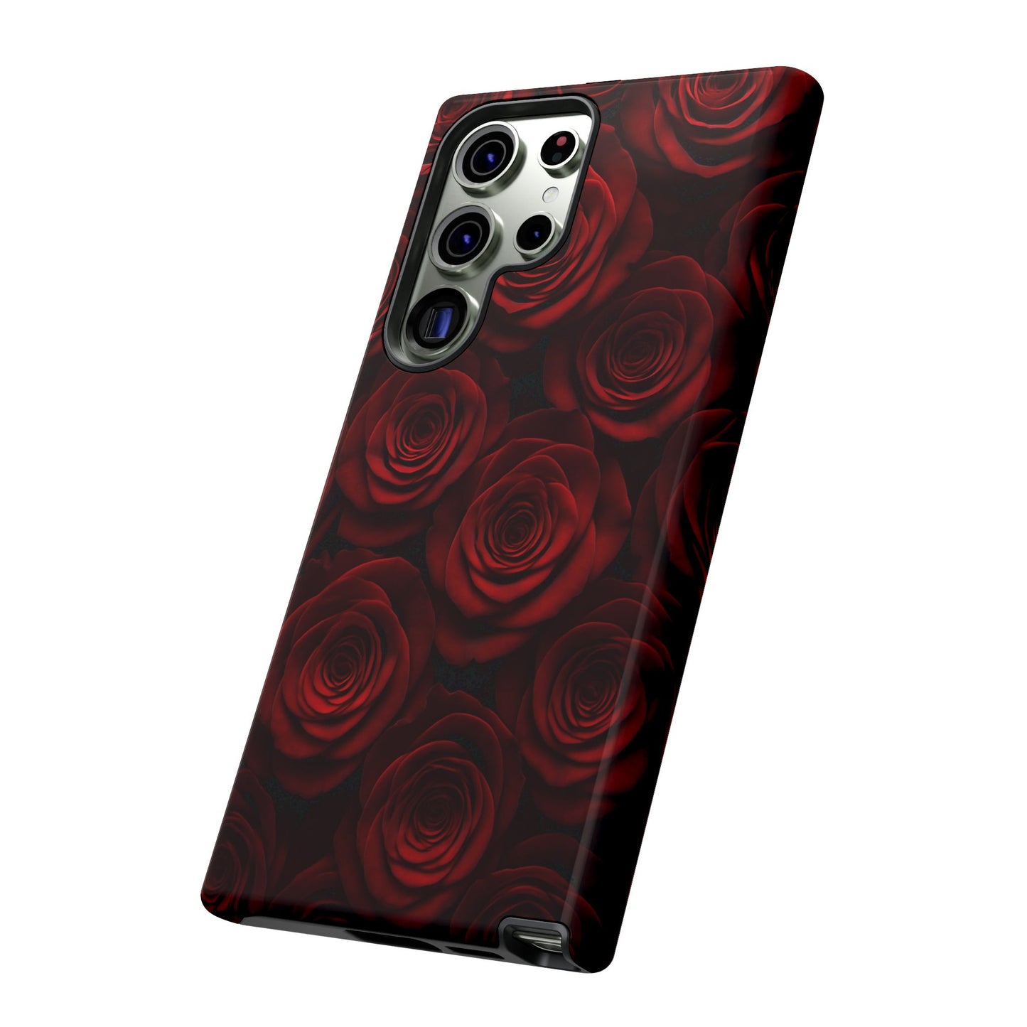 Dark Red Rose Phone Case – Gothic Floral Tough Case (iPhone, Samsung, Pixel)