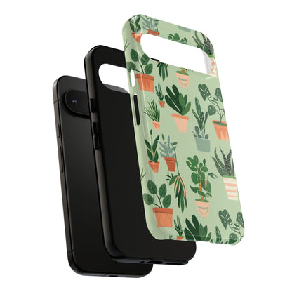 Plant Lover Phone Case | Cute Potted Plants Pattern | Botanical Aesthetic Tough Case