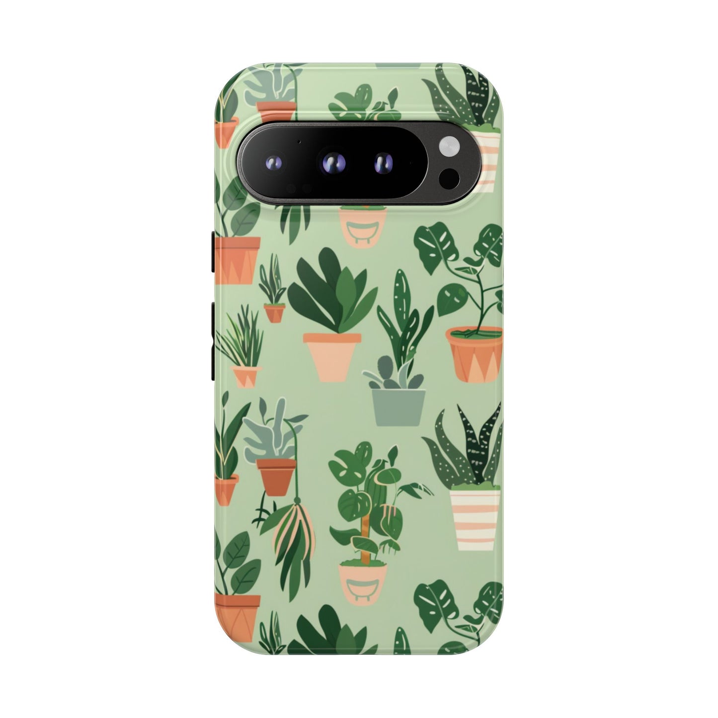 Plant Lover Phone Case | Cute Potted Plants Pattern | Botanical Aesthetic Tough Case