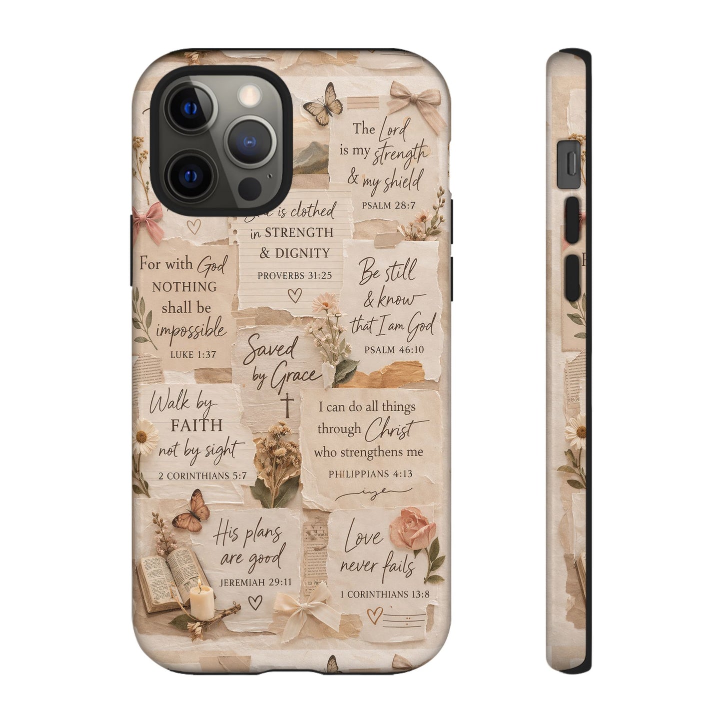 Christian Bible Verse Phone Case | Faith Scripture Aesthetic Floral Christian Case