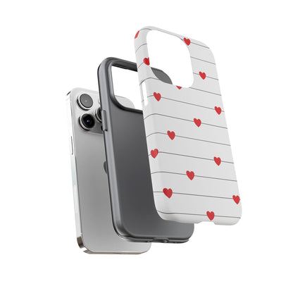 Red Heart Stripe iPhone Case | Tough Shockproof Love Aesthetic Cover