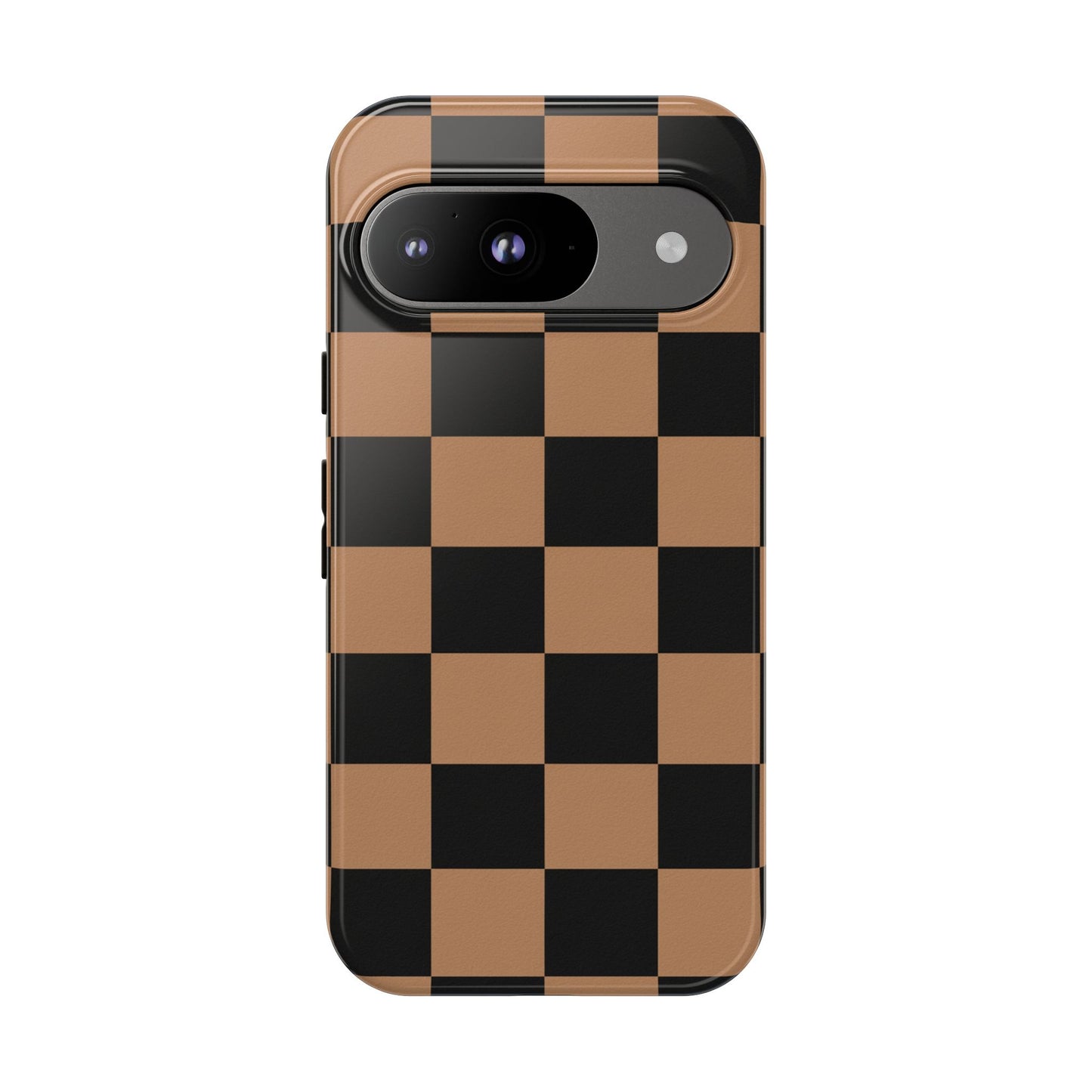 Brown Checkerboard Phone Case | Aesthetic Tough Protective Case