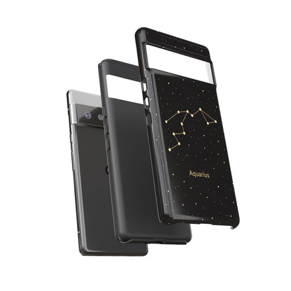 Aquarius Zodiac Constellation Phone Case – Luxe Gold Celestial Cover