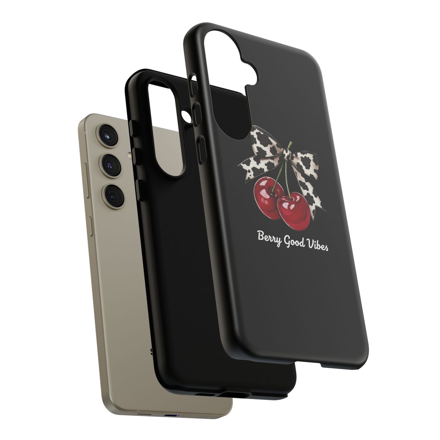 Cherry Cow Print Phone Case | Coquette Bow Aesthetic iPhone & Samsung Tough Case