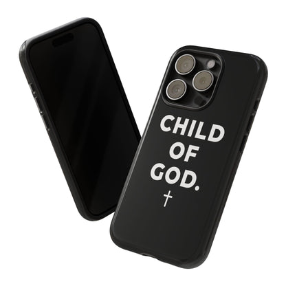 Child of God Phone Case Christian Black Aesthetic Cross Tough Cover
