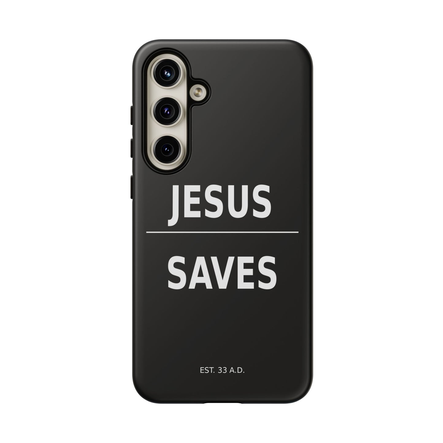 Jesus Saves Phone Case Christian Religious Minimalist Black Tough Cover