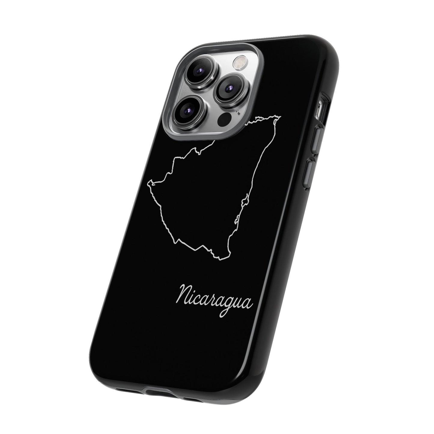 Nicaragua Outline Phone Case – Minimal Country Map Tough Case (iPhone, Samsung, Pixel)