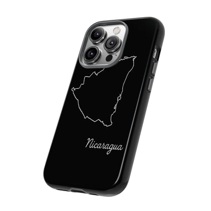 Nicaragua Outline Phone Case – Minimal Country Map Tough Case (iPhone, Samsung, Pixel)