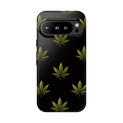 Cannabis Leaf Phone Case Green Weed Leaf Pattern Tough Protective Cover