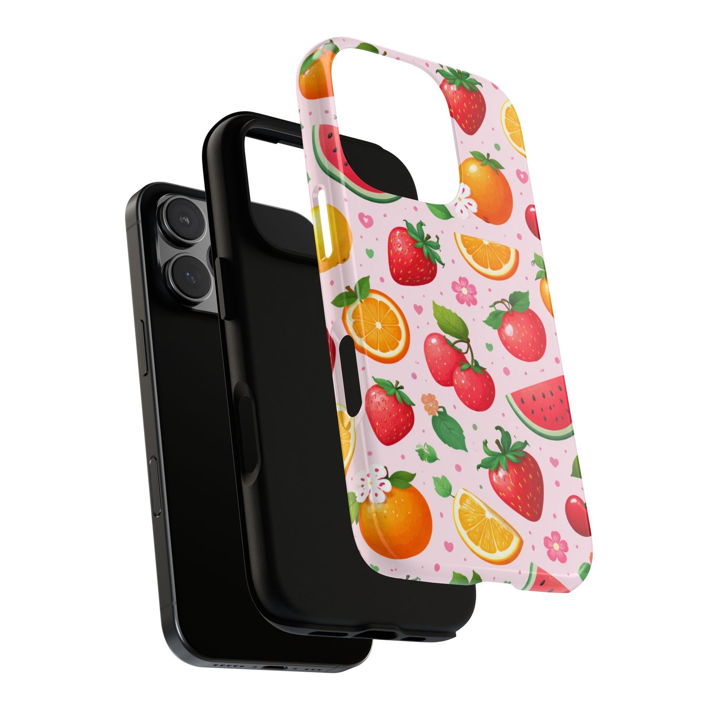 Fruit Phone Case – Tough Shockproof, Strawberry Cherry Citrus Summer Design for Iphone, Samsung Galaxy and Pixel