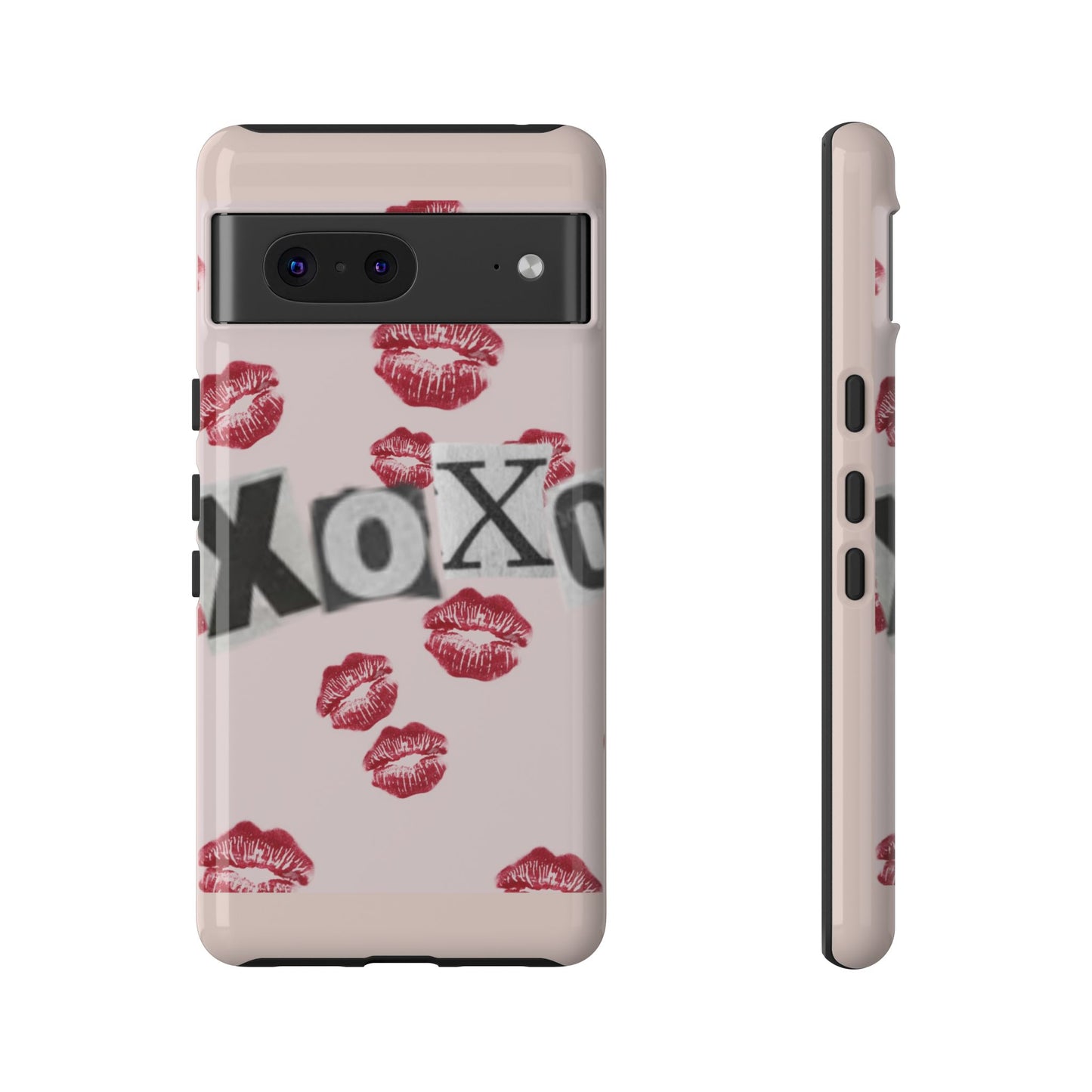 XOXO Kiss Print Phone Case | Coquette Valentine Aesthetic | Cute Pink Lipstick Kiss Tough Case for iPhone & Samsung