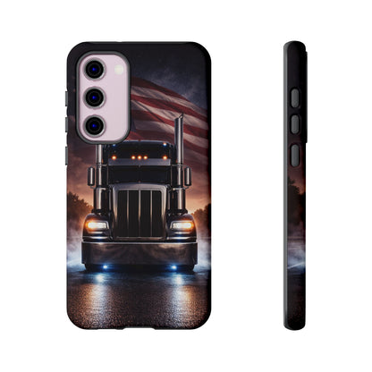 Semi Truck Phone Case American Flag Big Rig Trucker Gift iPhone Samsung